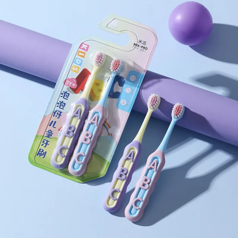 2 unids/set de cepillo de dientes de dibujos animados para niños, piel suave en espiral, cuidado Dental para bebés de 3 a 12 años, limpieza de dientes, cepillo de dientes antideslizante para niños - imagen 2