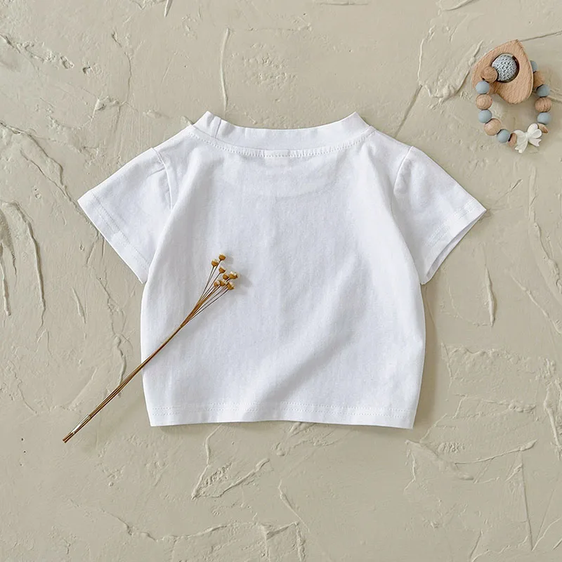 Camiseta de bebé verano blanca holgada de algodón ligera y cómoda - imagen 3