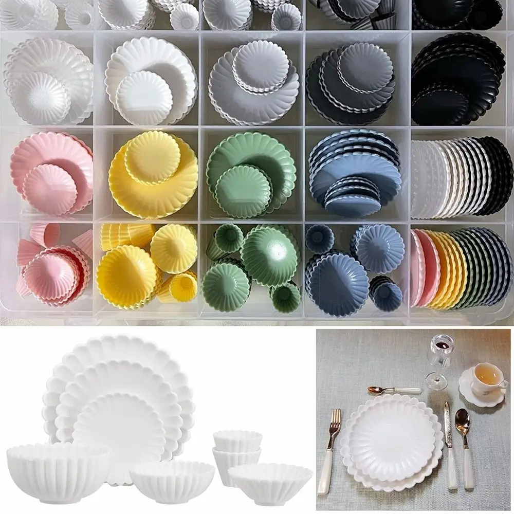 8 unids/set 1:6 modelo de escena casa de juego accesorios de fotografía utensilio de comida en miniatura accesorios para muñecas plato plato de cuenco vajilla para casa de muñecas - imagen 4