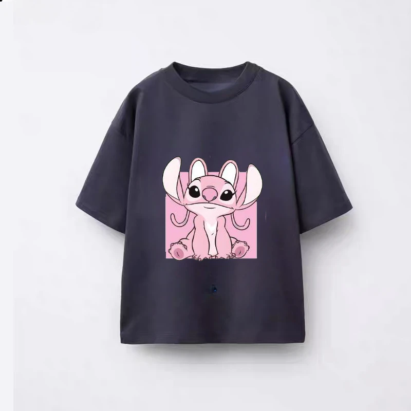 Ropa con patrón de puntada para niños, camisetas nuevas de verano, camisetas de manga corta con cuello redondo, camiseta informal de dibujos animados para niñas de 1 a 7 años - imagen 5
