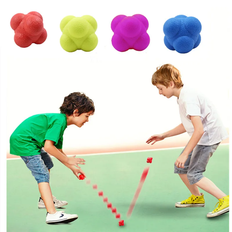 Pelota de reacción Hexagonal de 7cm para Fitness, coordinación de agilidad de silicona, ejercicio reflejo, entrenamiento de reacción, pelotas deportivas para Fitness, Juguetes - imagen 2