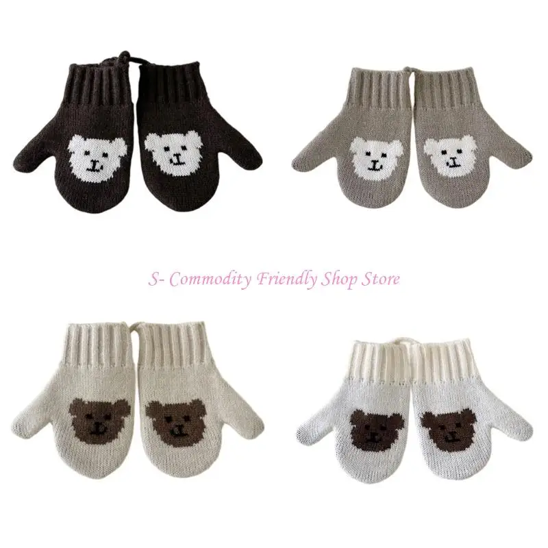 85ae Mittanes térmicos para bebés con cuello seguridad Cordel cuello suave 2 a 5 años tibio - imagen 3