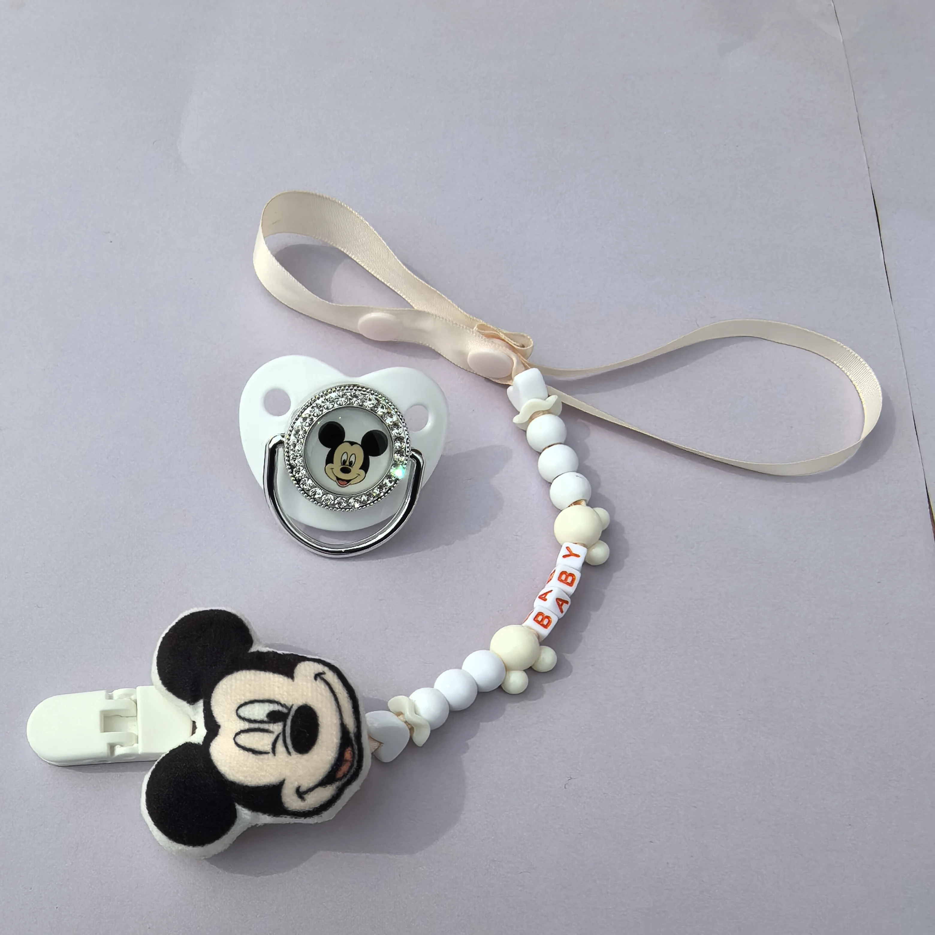 Clip para chupete personalizado de bebé de lujo, soporte para chupete de bebé, pezón de silicona para bebé, Decide Bisfenol, regalo para Baby Shower, diadema para bebé - imagen 2