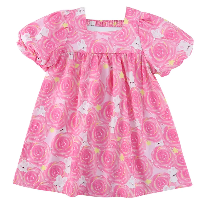 Vestido de manga corta con flores para niña – Boutique infantil
