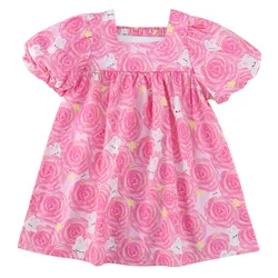 Vestido de manga corta con flores para niña – Boutique infantil
