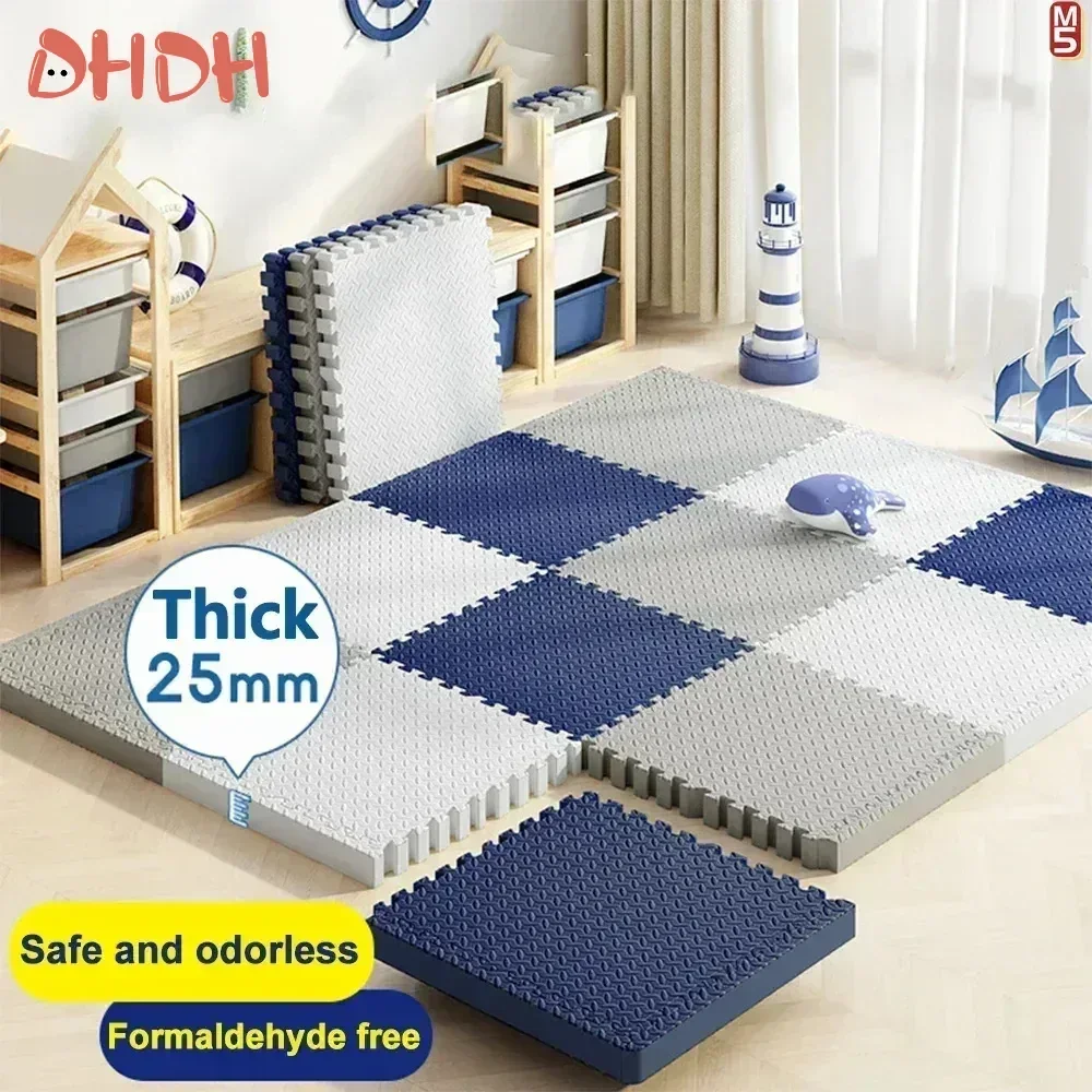 Alfombra de juegos insonorizada para habitación de bebé y niño, estera de gimnasio de actividades, rompecabezas, protección del medio ambiente, 2,5 cm de espesor