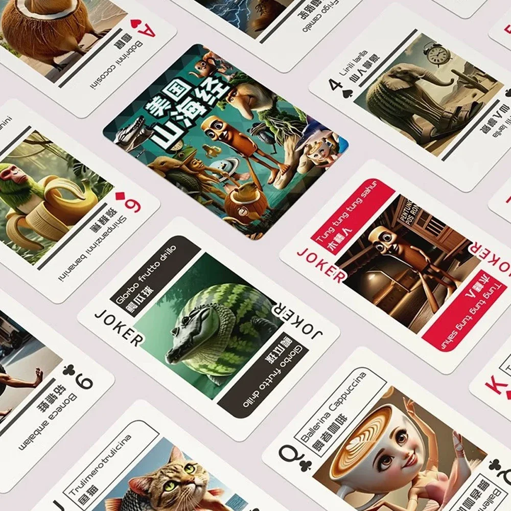 Tung Tung Tung Sahur Tralalero Tralala cartas italianas Brainrot cartas clásicas juego de mesa juguetes de ocio y entretenimiento - imagen 5