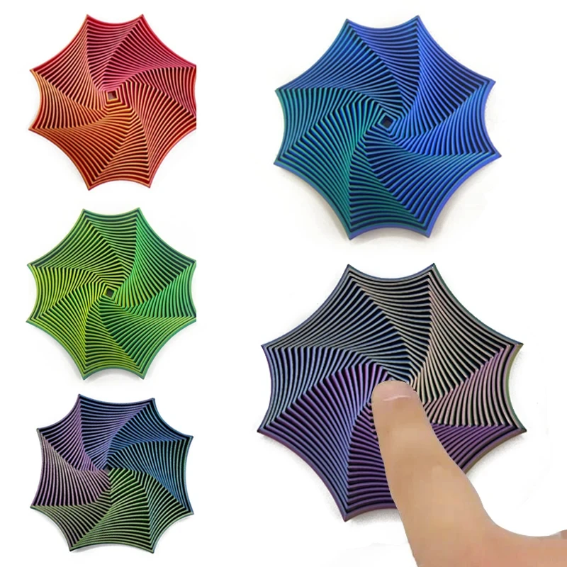 Juguete de ilusión Visual octogonal en espiral con estampado 3D, estrella plegable, juguetes sensoriales antiestrés, regalo de decoración portátil para adultos y niños - imagen 3