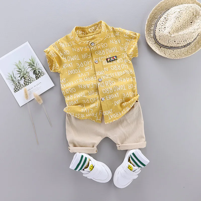 Conjunto verano niño: camisa letras y pantalón corto infantil - imagen 2