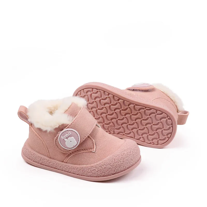 Nuevas botas de invierno para niños y niñas, botas de nieve cálidas para bebés, zapatos de felpa con parte inferior de goma, zapatillas de deporte para exteriores para recién nacidos, zapatos para niños - imagen 3