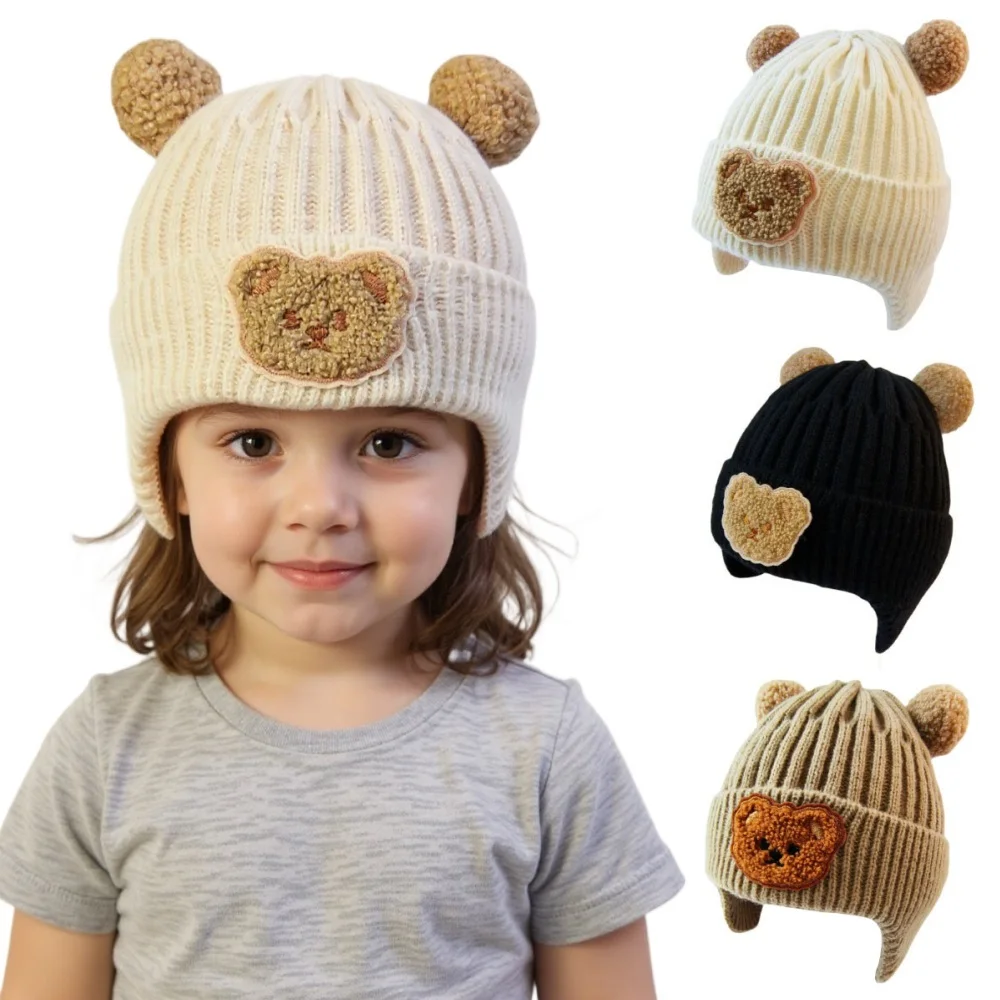Gorro de bebé de ganchillo con orejeras de oso para otoño e invierno - imagen 5