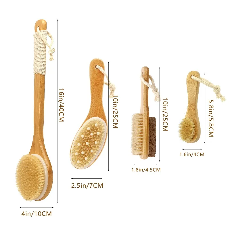 ¡El juego de cepillos para el cuerpo con cerdas de jabalí para niños más vendido! Exfolia la piel muerta, masaje facial, suave no irritante, perfecto para el cuidado de la piel del bebé - imagen 2