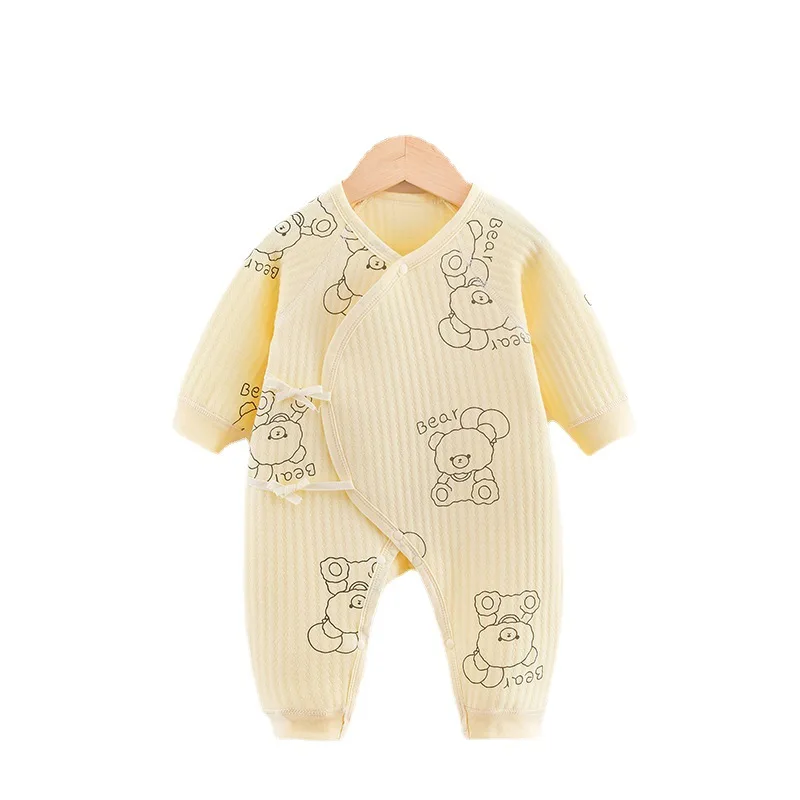 Mono de otoño e invierno para recién nacido, traje de escalada para bebé sin hueso, de seda cálida de tres capas - imagen 5