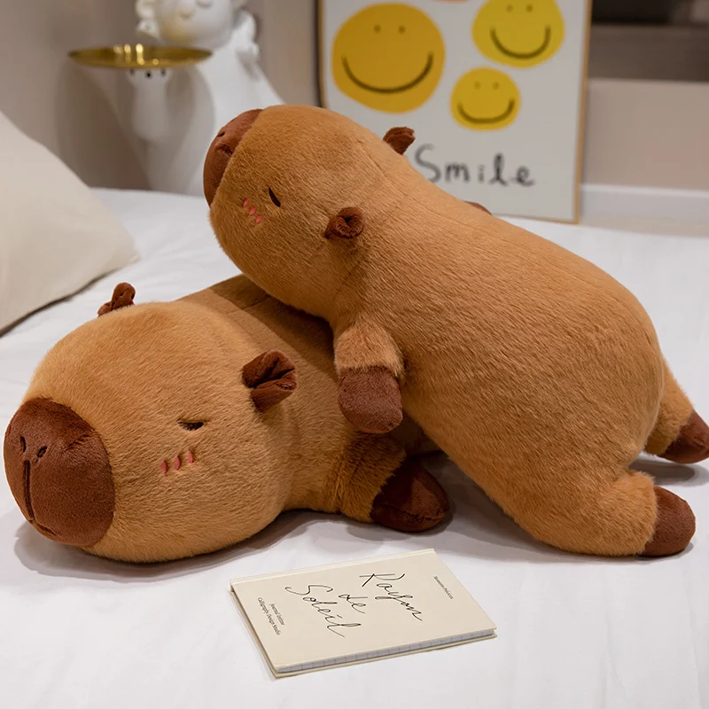 Peluche capibara kawaii – Cojín largo de felpa para bebés - imagen 2