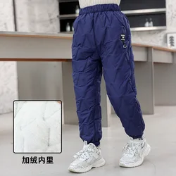 Pantalones acolchados de invierno para niños y niñas en algodón grueso