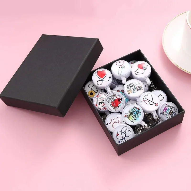 Carrete retráctil para tarjetas de identificación, soporte para tarjetas de trabajo para médicos, enfermeras, accesorios para trabajadores, Clip para tarjetas de empleado - imagen 5