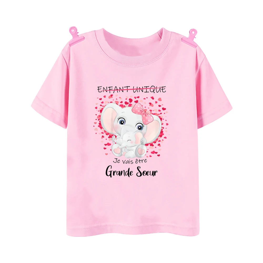 I Will Become A Big Sister Camiseta con estampado de arcoíris para niños, camiseta con anuncio de bebé, Tops estampados para niñas, camiseta de manga corta para niños - imagen 4