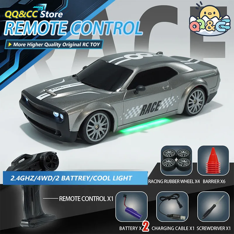 Coche todoterreno de alta velocidad con Control remoto 4WD, vehículo todoterreno con luz LED, juguetes de carreras eléctricos para niños, regalos, 1/20