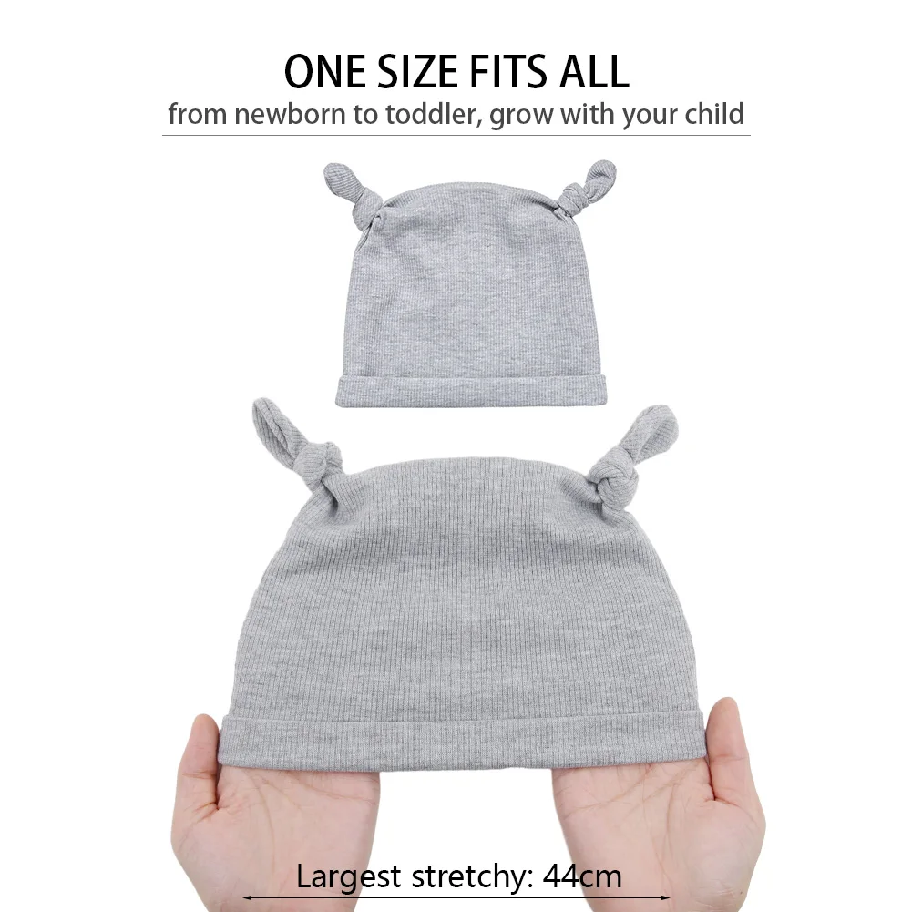 Turbante acanalado liso para bebé, sombreros de la India, gorros para recién nacidos, gorros de otoño e invierno, gorros bonitos para niños, gorros para niños y niñas - imagen 3
