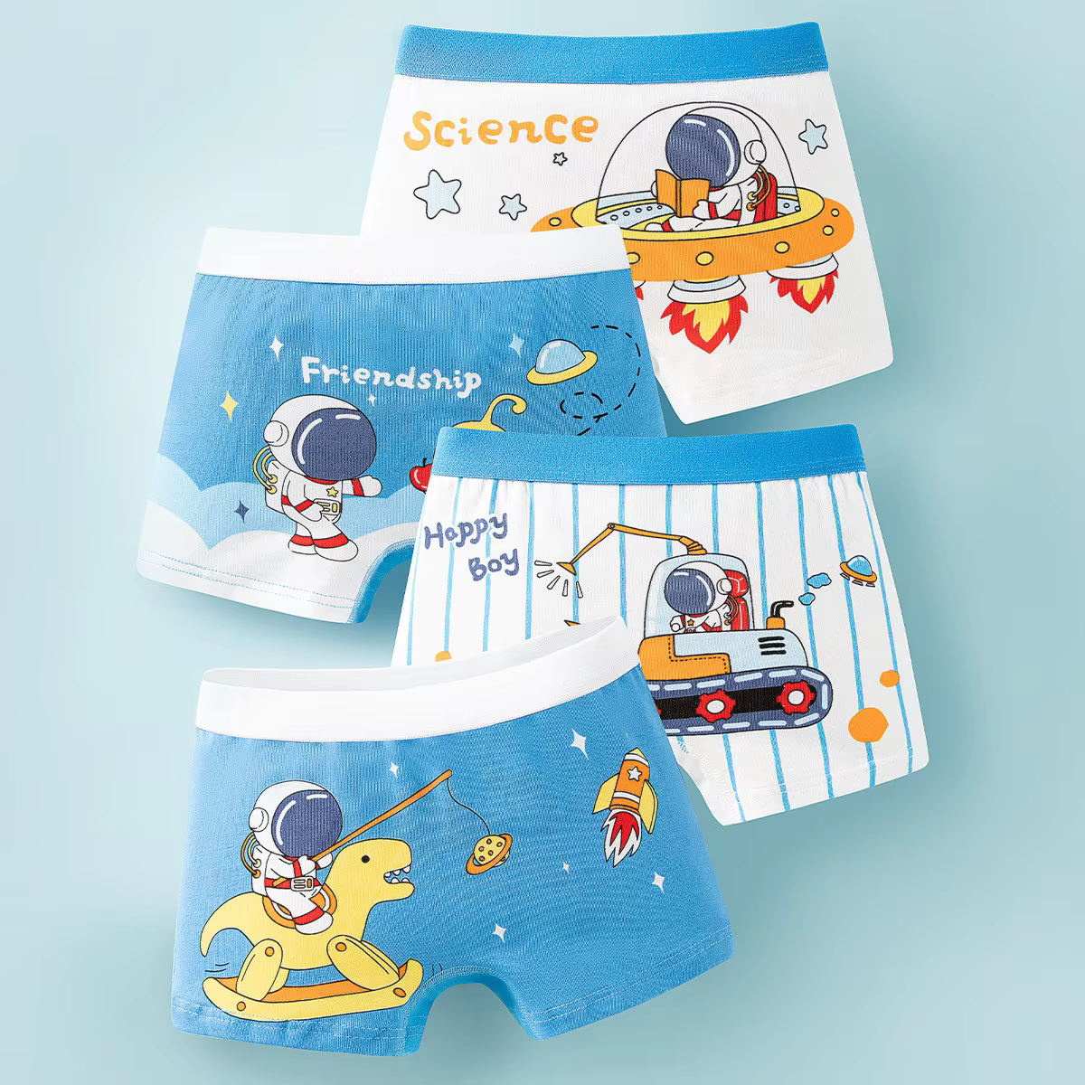 Bóxer niño transpirable con estampado de galaxia y cosmonauta - imagen 3