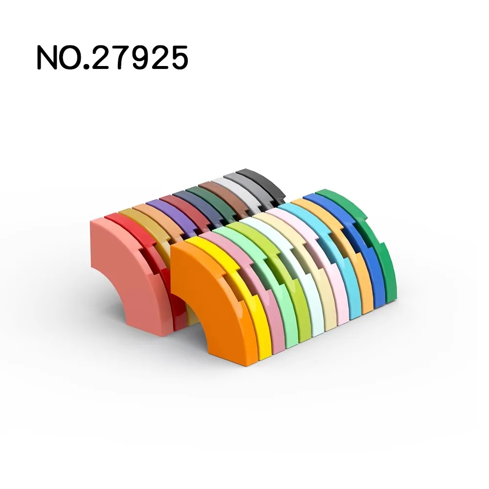 20 piezasMOC Compatible ensambla partículas de alta tecnología 27925 78560 azulejo esquina redonda 2x2 Macaroni piezas de bloques de construcción juguetes DIY