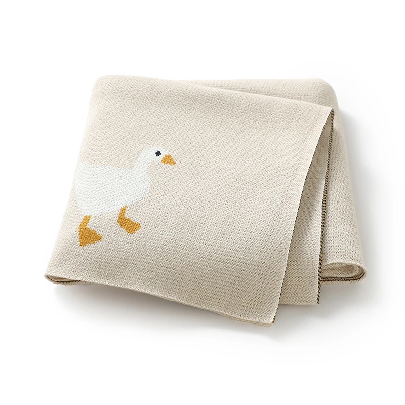 Manta de bebé de dibujos animados, bonita manta tejida de ganso para recién nacido, niño y niña, cochecito de algodón, sábanas de cama de 90x70cm, edredones receptores para niños pequeños