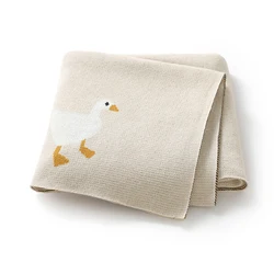 Manta de bebé de dibujos animados, bonita manta tejida de ganso para recién nacido, niño y niña, cochecito de algodón, sábanas de cama de 90x70cm, edredones receptores para niños pequeños