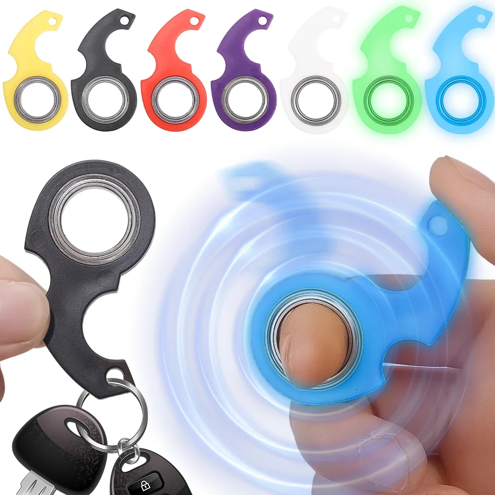 Llavero de Metal Fidget Spinner, juguete antiestrés, llavero con yema del dedo, anillo para aliviar la ansiedad y el aburrimiento, regalo de fiesta para chico y adulto - imagen 4