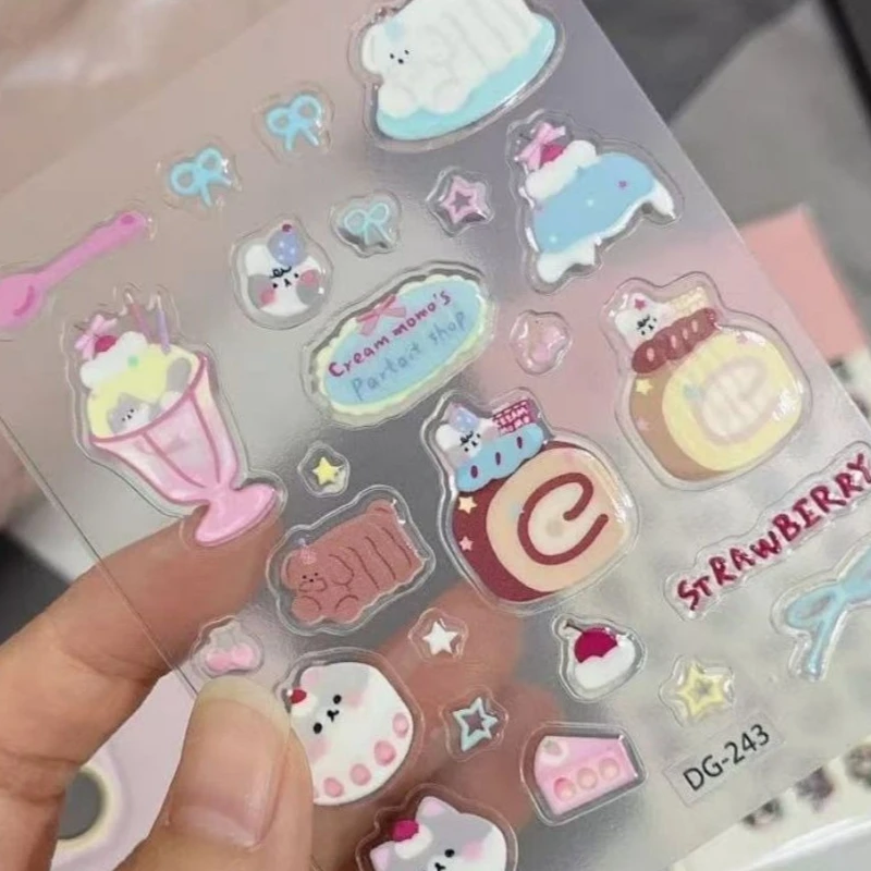 Dibujos animados Ins nueva pegatina en relieve arco lindo cachorro patrón de dibujos animados DIY decoración tridimensional del teléfono móvil - imagen 3