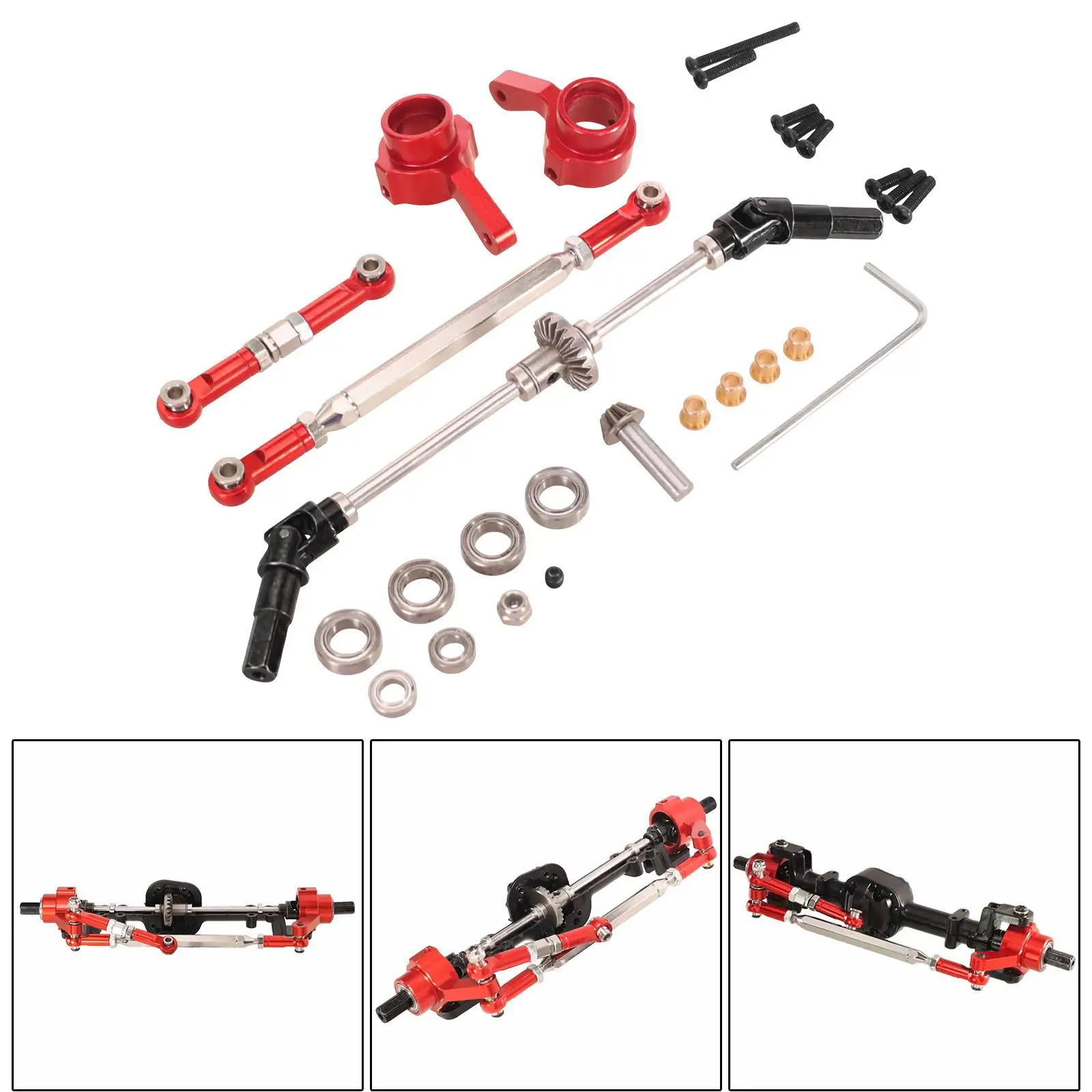 Metal Gear Front Axle Assembly High Performance Wear Resistant Easy Installation Remote Control Car Parts for MN98V2 MN99sv2