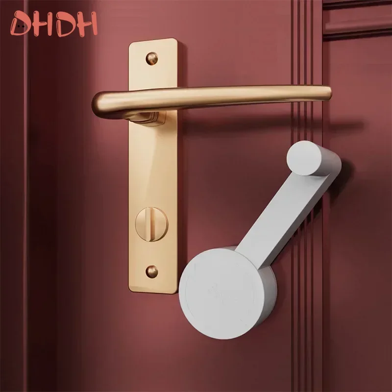 Cerradura de manija de puerta de seguridad para niños, cerraduras para bebés, cerradura de manija antiapertura fácil de instalar, dispositivo de protección para niños para puerta de habitación de mascotas - imagen 3