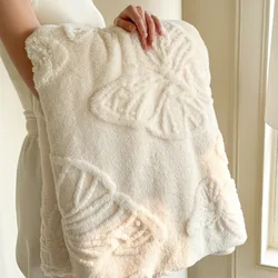 Manta para bebé de lana suave - Franela Jacquard, diseño mariposa