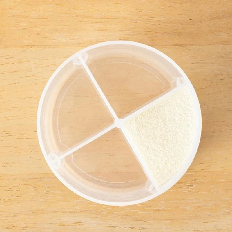 M76C 휴대용 재사용 가능한 스낵 컵 4 구획 포뮬러 디스펜서 신생아 밀크 파우더 주최자 베이비 푸드 보관 상자 - imagen 5