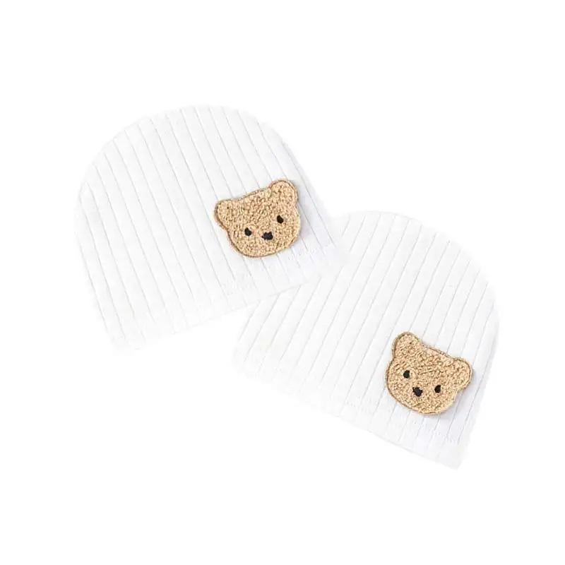 Gorro de algodón con orejitas de oso para recién nacido - imagen 2