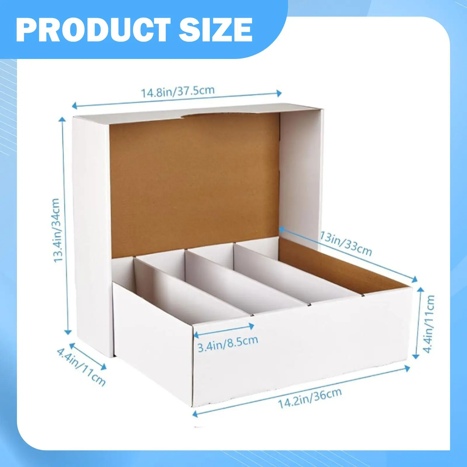 Trading Cards Box Sorting Tray Case Protecting Four Grids Storing Collecting