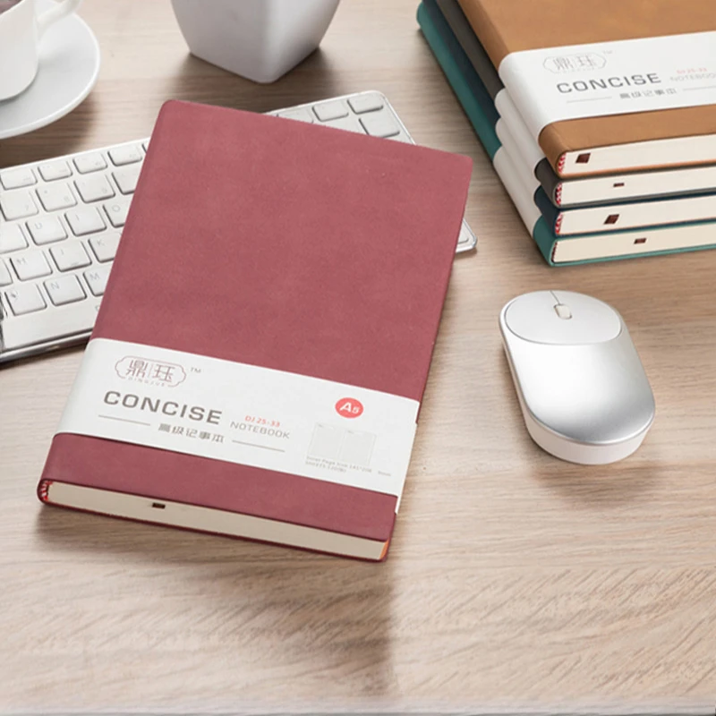 Bloc de notas de Pu de negocios A5 A6, 80 hojas, cuaderno estacionario de piel de oveja para estudiantes, cuaderno planificador diario forrado, diario