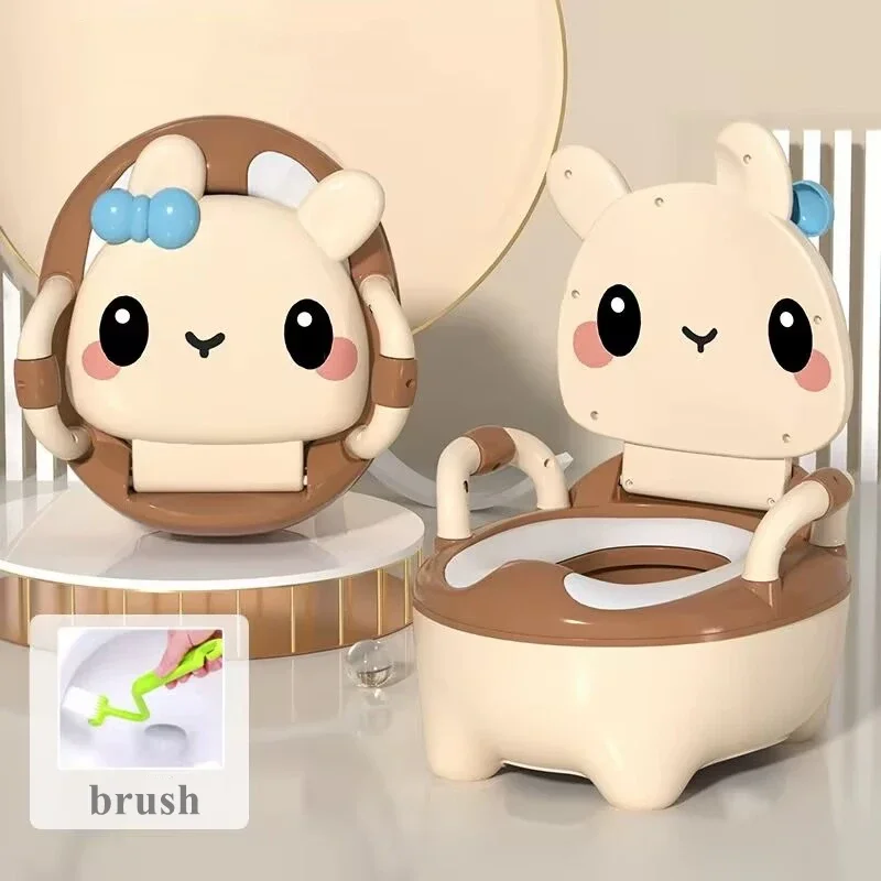 Orinal para niños de 1 a 6 años, asiento de inodoro para bebé con conejo bonito mejorado, orinal para bebé, taburete portátil, asiento de entrenamiento seguro para niños y niñas, WC - imagen 2