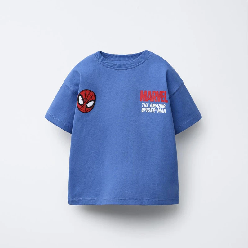 Camiseta informal holgada para niños de 0 a 7 años, ropa de moda, Tops estampados de Color sólido, camisetas finas de manga corta, camisa Base de cuello redondo para niños - imagen 5