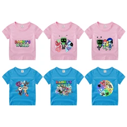 Camiseta de Anime del mundo del juego de Dandy para niños, Tops de algodón de dibujos animados para niñas, Camiseta estampada de moda para niños, ropa de manga corta para niños