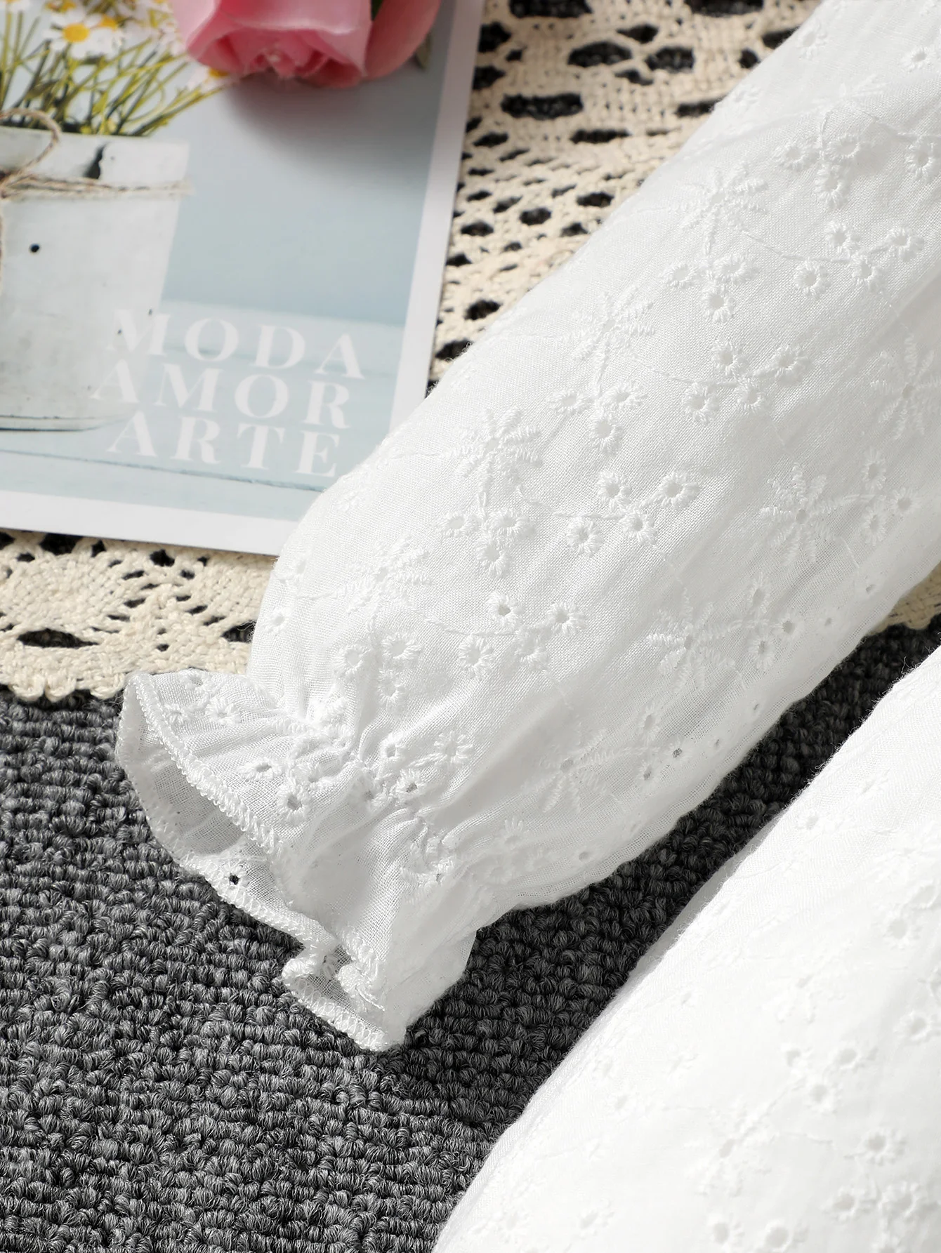 Vestido de princesa para niña pequeña de 0 a 2 años, borde con volantes, manga larga, corte en A, lazo grande, vestido de primavera para niña, ropa de fiesta de cumpleaños - imagen 4