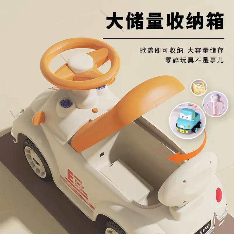 Patinete con música para niños, andador de bebé con equilibrio de cuatro ruedas, andador con música, regalo de cumpleaños - imagen 3