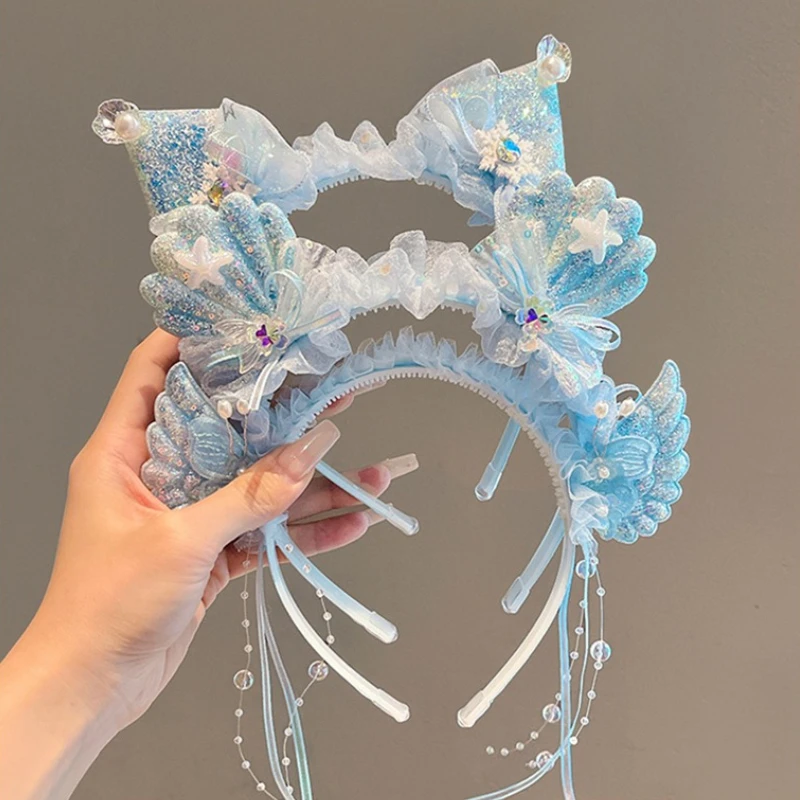 Pinza para el pelo de sirena con lazo de encaje para niñas - imagen 3