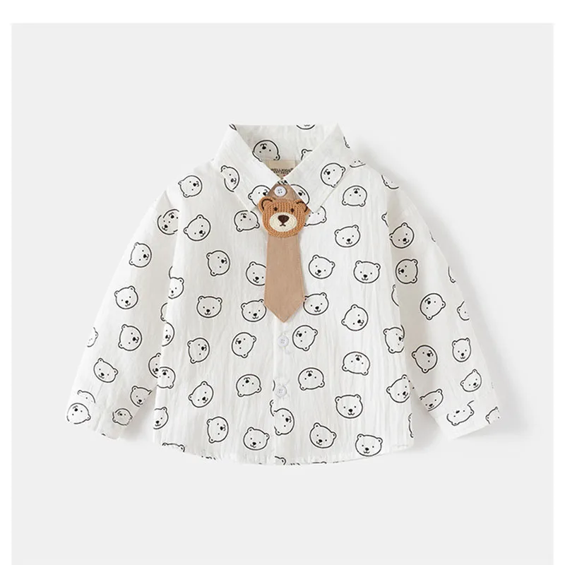 MILANCEL Camiseta infantil de oso a rayas para primavera - imagen 5