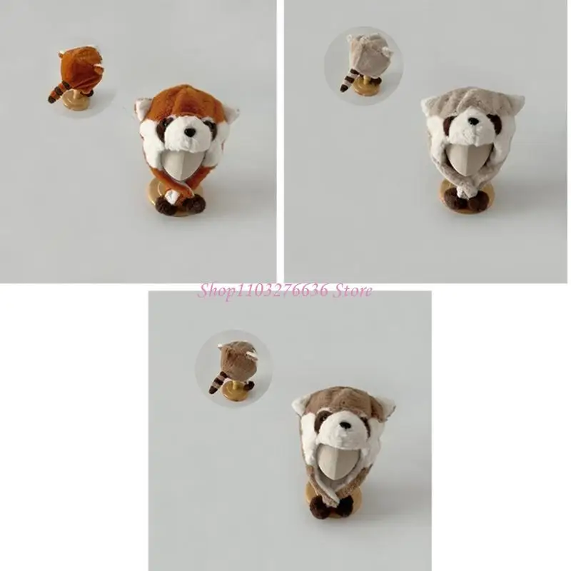 R6FD 겨울 따뜻한 모자 사랑스러운 팬더 모자 바람 방전 귀 보호 모자 야외 여행 스키 어린이 소프트 모자 - imagen 2