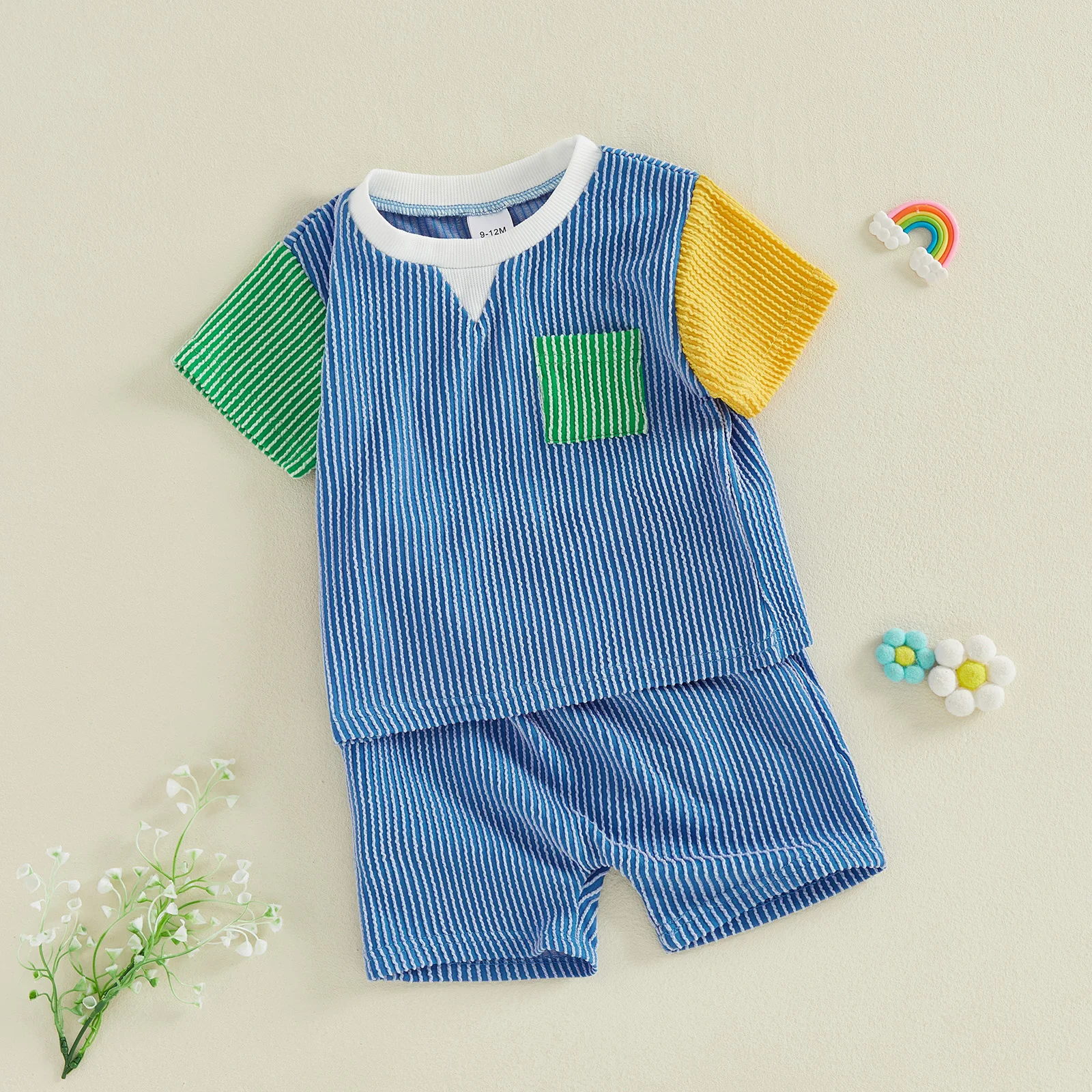 Conjunto verano niña rayas - Camiseta y shorts - imagen 5