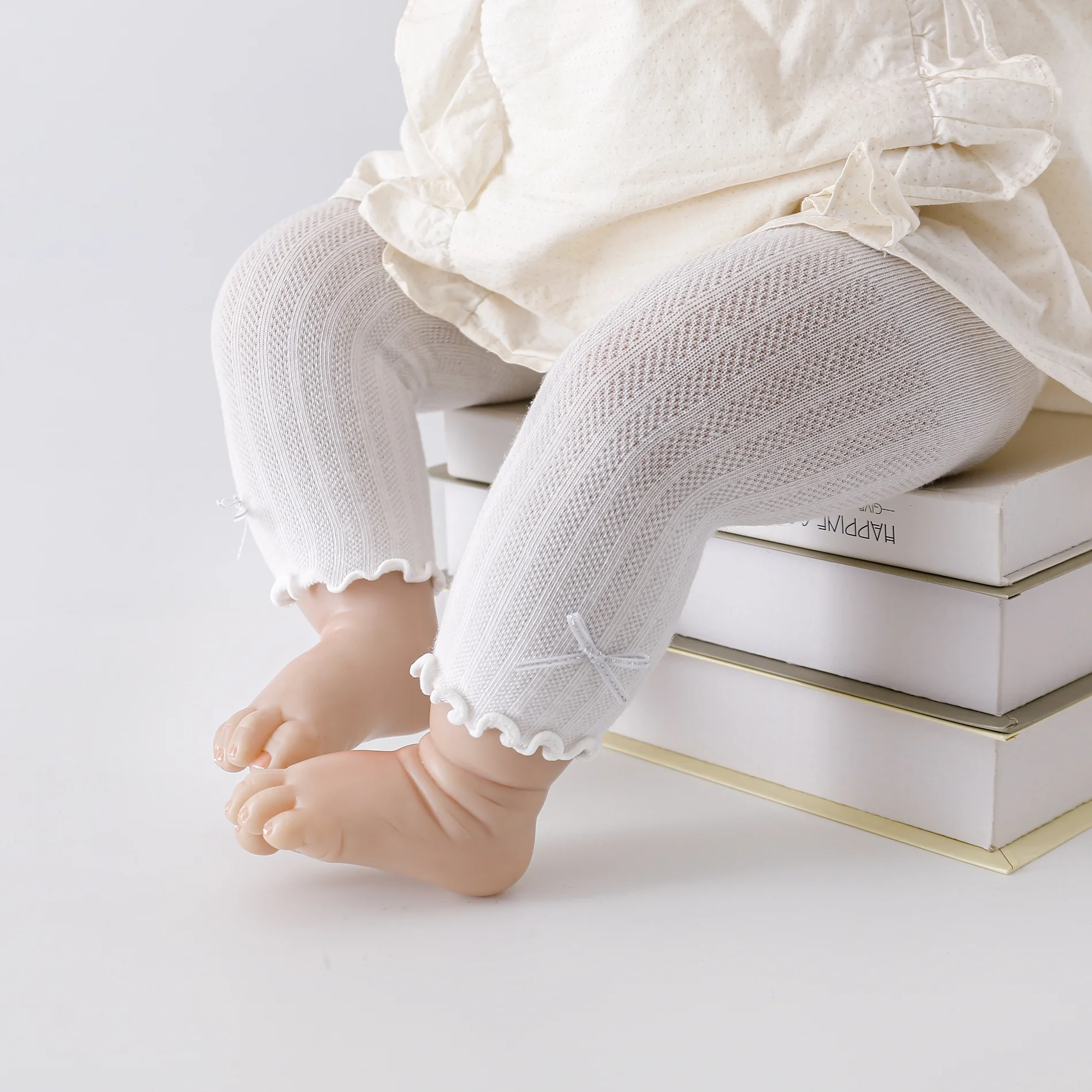 Medias para recién nacidos de 0 a 24M, mallas informales suaves de algodón para bebés y niñas, pantimedias ajustadas de malla fina para niños pequeños de verano