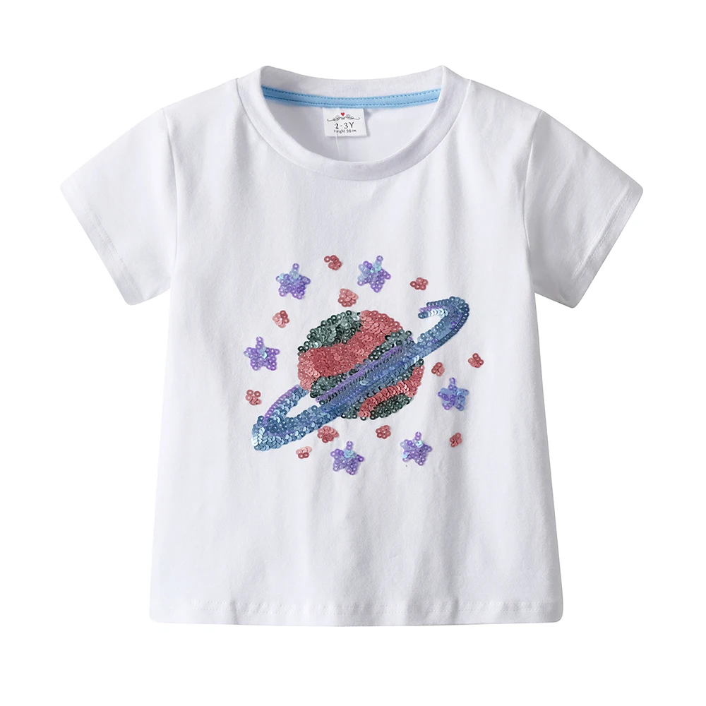 Camiseta con lentejuelas para niña – DXTON algodón suave - imagen 2