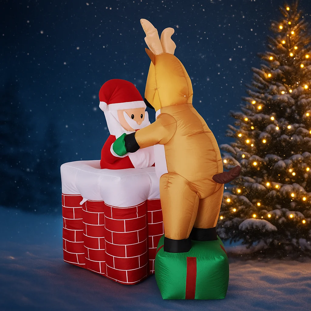 Globo de nieve inflable de 4,92 pies, juguete de Reno de Papá Noel, adornos navideños para patio, suministros navideños, decoración del hogar, regalo festivo para vacaciones - imagen 4