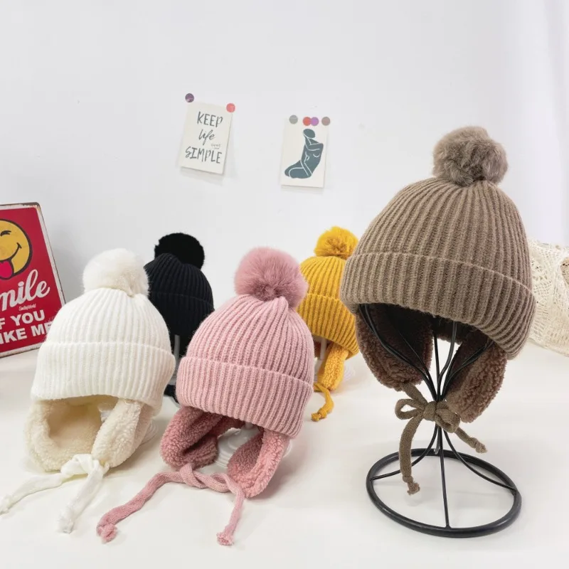 Gorro de invierno para niños con orejeras, gorro de punto con forro polar cálido para bebés y niños pequeños, gorro acrílico a prueba de viento para niños y niñas, 2025 - imagen 2