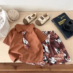 Conjunto veraniego para bebé y niño: camisa corta y pantalón corto